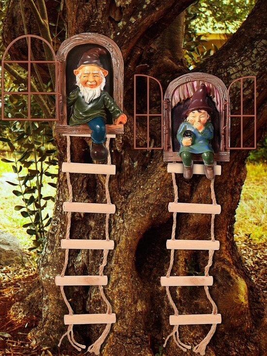 Other - 4 Pieces Garden Gnomes Outdoor Tree Hugger Gnome Fairy Statue Elf Out the Door R